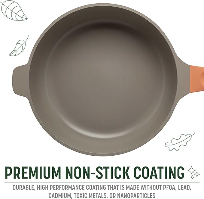 Goodful All-in-One Pan, Multilayer Nonstick Cookware Set, High-Performance Construction, Multipurpose Design Replaces Multiple Pots and Pans, Dishwasher Safe, 11-Inch, 4.4-Quart Capacity, Terracotta