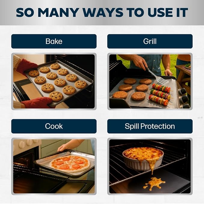 Cooks Innovations Non-Stick Oven Liner 1 Pack BPA-Free Heat Resistant Mat | Convection, Electric, Gas & Microwave Ovens | PFOA Free | Baking Mat