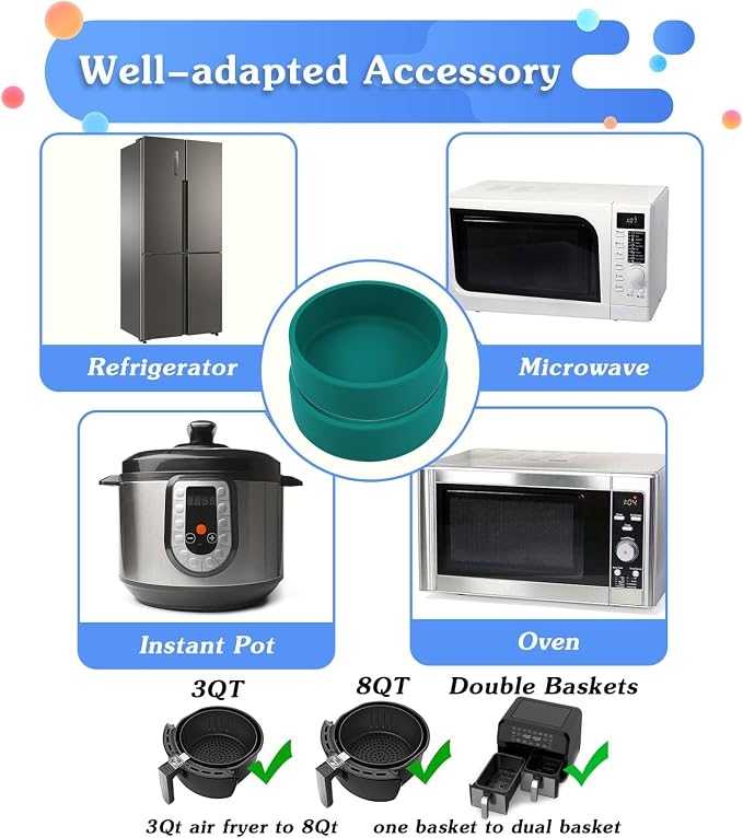 3Pcs ZHYEEDAA Air Fryer Egg Mold,Silicone Egg Molds, Individual Egg Bite Maker Reusable Egg Molds, Microwave Egg Cooker, BPA Free, Dishwasher Safe (Round4)