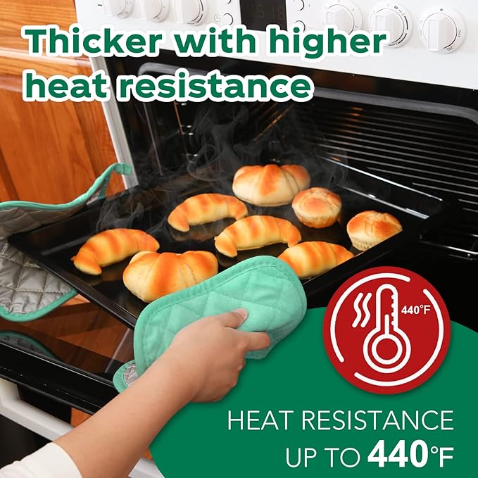 Joyhalo 6 Pack Pot Holders for Kitchen Clearance | Cotton Oven Holder with Great Heat Resistance, Potholders Sets for Kitchen, Countertops, Hot Pots and Pans, Aqua
