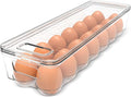 Utopia Home Egg Holder for Fridge, Stackable Egg Container, 1 Pack, Clear | With Lid and Handle, For Refrigerator Organization, Egg Holder For Kitchen or Pantry Organizers and Storage