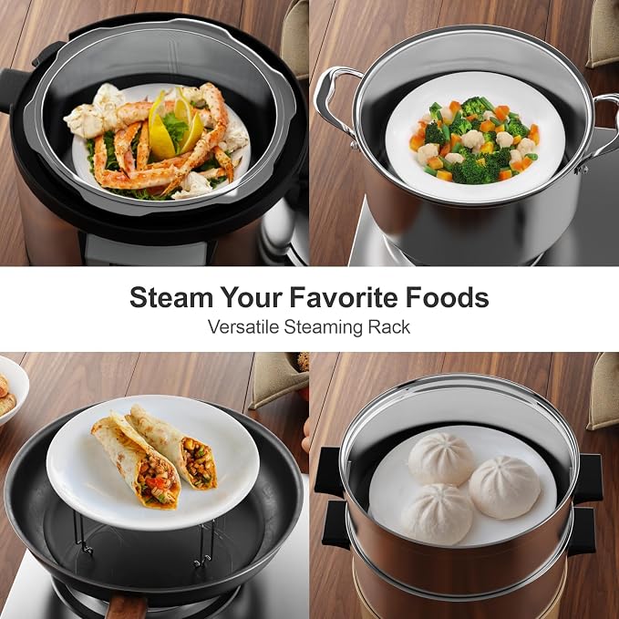 Instant Pot Egg Rack - Stackable 18 Egg Steamer, for 6/8 Qt Cooker | Stackable 18 Egg Capacity, Silicone Handles, 304 Stainless Steel, Easy Lift for 6/8 Qt Pressure Cooker, Dishwasher Safe