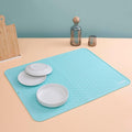 Extra Large 30”x24” Silicone Dish Drying Mat for Dish Rack Kitchen Counter | Easy Clean Silicone Drying Mat for Kitchen Counter, Non-Slip Dish Drain Mat, Heat Resistant Silicon Dish Mat Mint Green SAPID