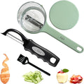 Swivel Vegetable Peeler + Fruit Peeler with Container & Cleaning Brush, Ultra Sharp Stainless Steel Blades, Ergonomic Soft Grip Handle, Multi-Purpose Peeling Knife for Potato, Carrot, Apple,3 pcs