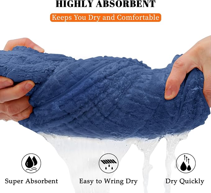 Bath Towels Set of 4 Extra Large 35 x 70 Inches,Luxury Thick High Absorbent and Quick Dry Bath Sheet,Ultra Soft Microfiber,Bathroom,Beach,Yoga,Sport,SPA,Fitness (Navy Blue) | Luxury Thick High Absorbent and Quick Dry Bath Sheet for Bathroom, Beach, Yog...