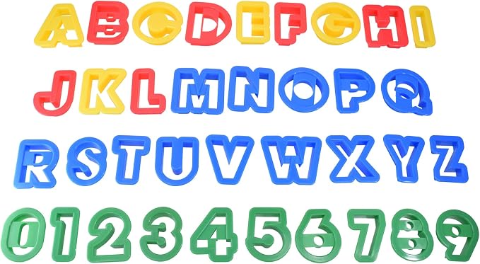 R&M International Alphabet and Number 1.5" Cookie Cutters, 36-Piece Bucket