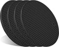 4 Pcs Trivets for Hot Dishes, Hot Pads for Kitchen, Silicone Pot Holders, Extra Thick, Non Slip, Multipurpose Kitchen Accessories (Black)
