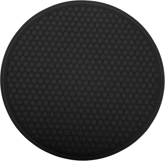 Silicone Microwave Mat, 11.8" x 11.8" Non-Slip Silicone Trivet, Heat Resistant Multifunctional Mat for Kitchen, Non Stick Turntable Mat, Black 1 Pcs