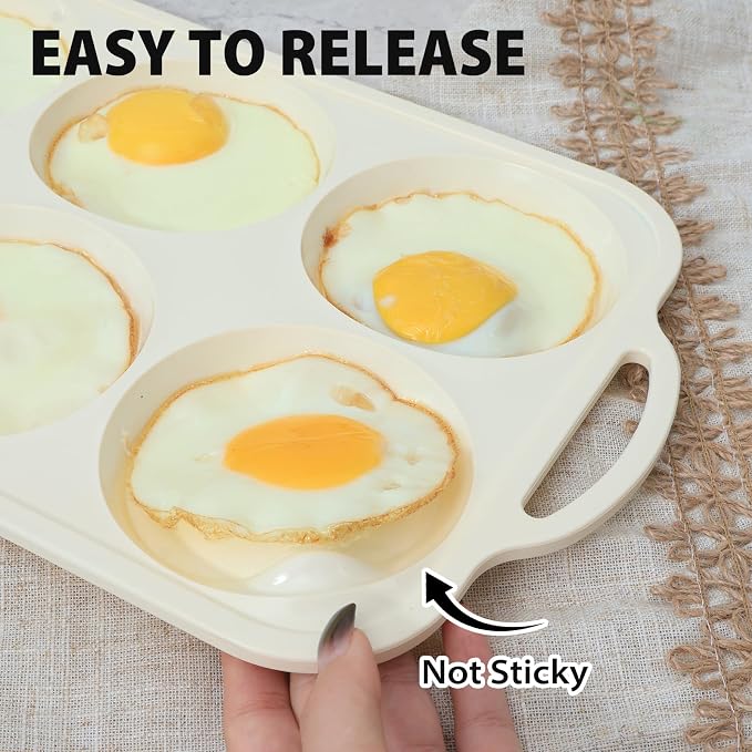 Nonstick Silicone Muffin Top Pan: 4 Inch Jumbo Silicone Egg Molds Frame | with Metal Frame for Baking Breakfast Sandwiches/English Muffins Egg Bites Hamburger Buns - Oven Housewife Toeusog