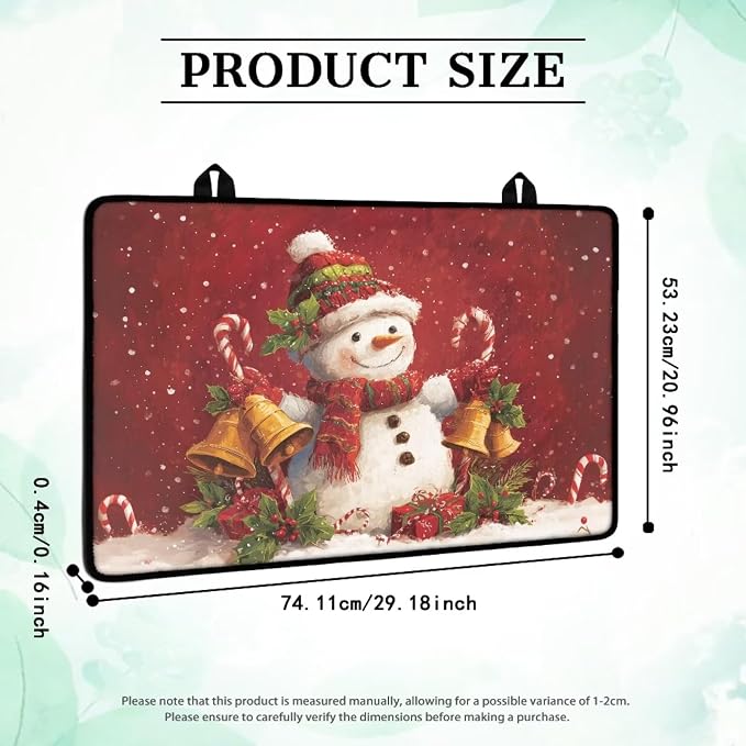 Cute Snowman Bell Print Electric Stove Top Cover Multipurpose Glass Cooktop Protector 29.18 x 20.96 inch Dish Drying Mat Coffee Machine Mat for Flat RV Range Christmas Decor