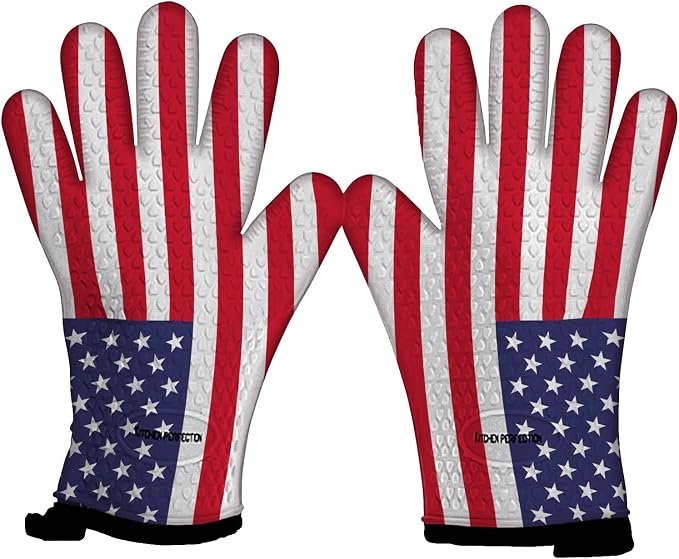 KITCHEN PERFECTION XL Silicone Smoker BBQ Gloves -Heat Resistant Oven Mitts | Waterproof, 5-Finger Design For A Better Grip, for Pitmasters, Meat Smoking, Grilling, Cooking, Frying Turkey | Grill Gift
