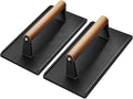 Yoehka Cast Iron Grill Press, 2Pcs Heavy Duty Bacon Press with Wood Handle | Cooking Weight, Griddle/Chef Press, Perfectly Grilled Burger/Steak/Meat/Sandwich/Panini, Rectangle