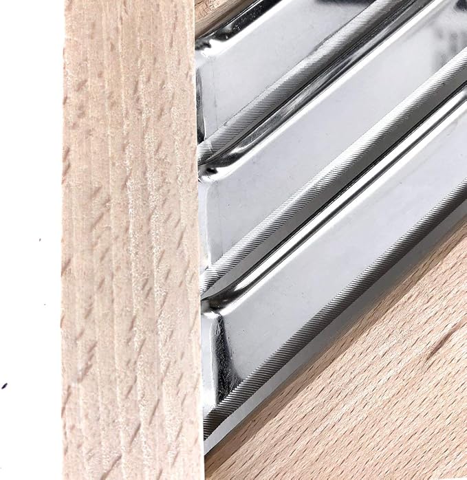 Compact Wooden Cabbage Shredder Slicer with Hand Guard for Finely Cut Sauerkraut and Coleslaw - Natural Unfinished Beech Hardwood with Stainless Steel Blades