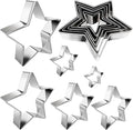 Star Cookie Cutter Set 6pcs Star Shaped Mold Metal Cookie Cutters Sandwiches Cutter Shapes Biscuit Mold for Kids Holiday Birthday Party