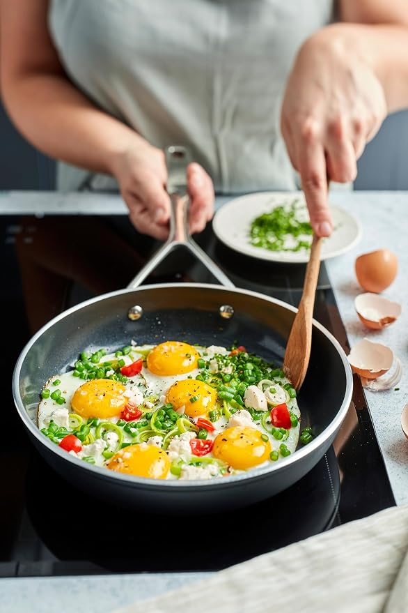 Demeyere AluPro 5, Ceramic 8-inch Aluminum Nonstick Fry Pan, Ceramic Nonstick Coating, Lightweight Construction, Compatible with all Cooking Surfaces