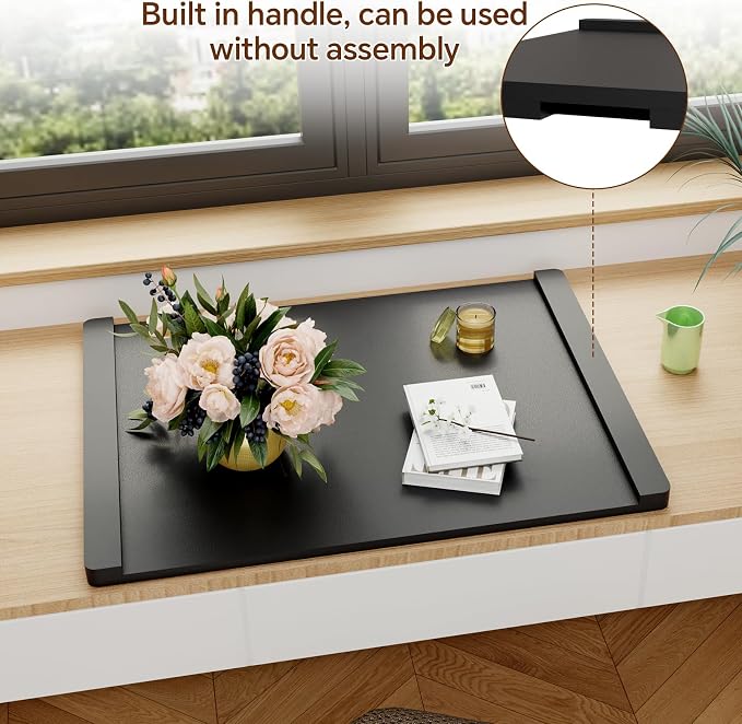 Noodle Board Stove Cover Wood(Ready to Use), Stove Top Covers for Electric Stove, Gas Stove, Wooden Decorative Rustic Kitchen Serving Tray, for Range Stovetop, Cooktop, 30'' * 22'', Black