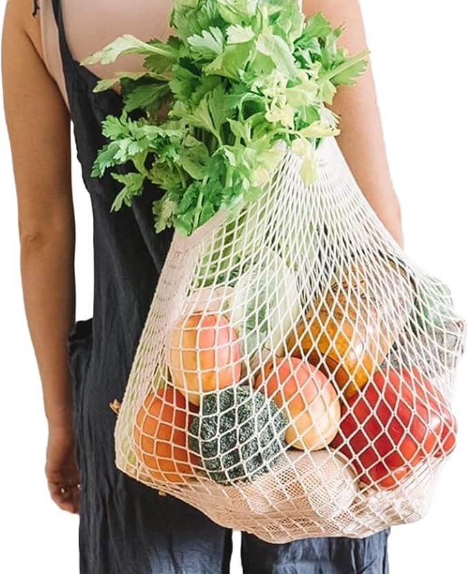 YOYI YOYI Cotton Mesh Reusable Produce Bags, Washable 100% Grocery Tote | 100% natural cotton mesh, washable and reusable — lightweight and portable for grocery shopping and produce storage