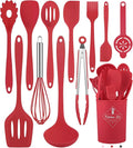Pranski Kitchen Utensils Set-12 Pieces Silicone Cooking Utensils Set (Dishwasher Safe) 392°F Heat Resistant Spatula Set, Nonstick Cookware | Dishwasher Safe 392°F Heat Resistant Spatula Set Kitchen Utensil Set for Nonstick Cookware,Best Kitchen Tools w...
