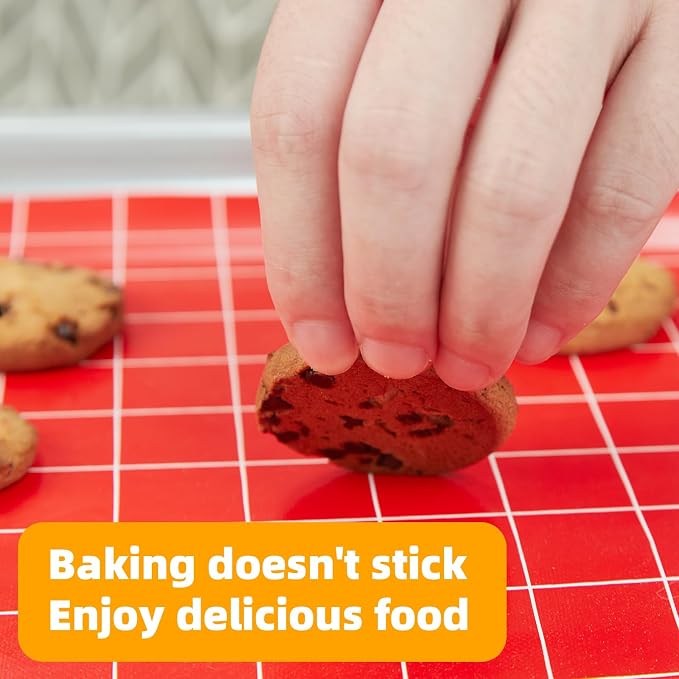 Silicone Baking Mat Roll 16IN*5FT Free Cutting, Non-Slip Pastry Mat, Non-Stick Reusable Air Fryer Liner, Oven Liners, Freeze Dryer Mat, Easily Cut to Size Fit All Ovens Pans Tins Dishes