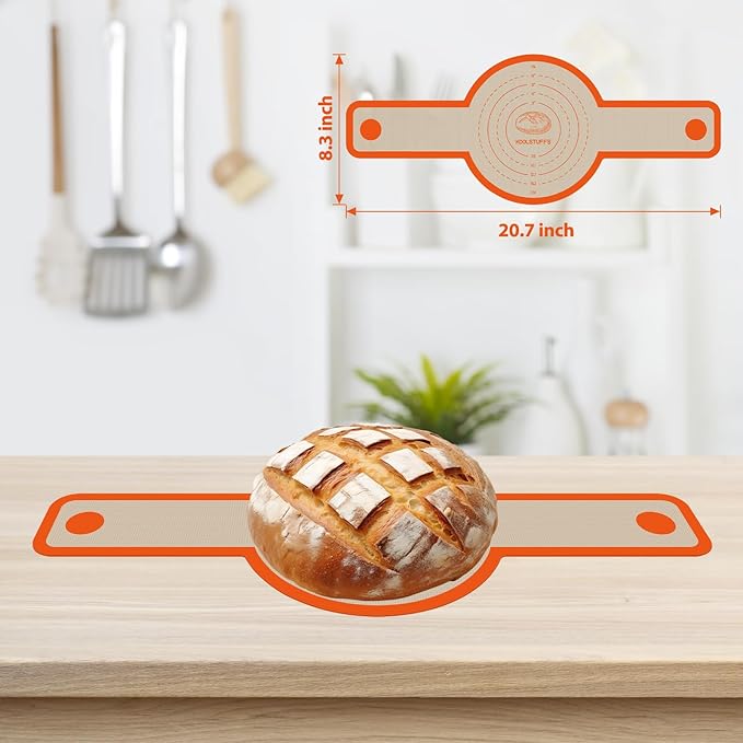 Silicone Baking Mat Set of 4, Nonstick & Reusable | Silicone Bread Sling & Loaf Pan Liners for Bread, Macaron Baking Mat for Macarons, Pastry