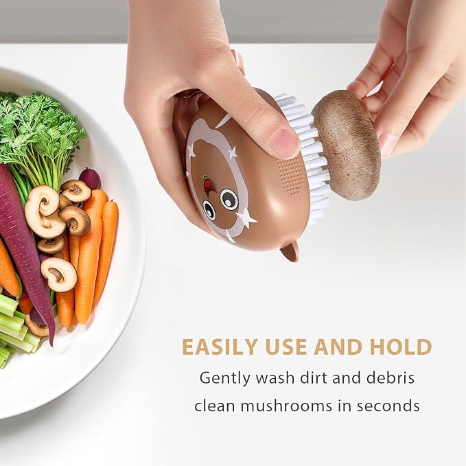 Mushroom Egg Cleaning Brush Cleaner, Vegetable Brush Scrubber for Food | Cute,Washing Veggie to Clean Mushrooms