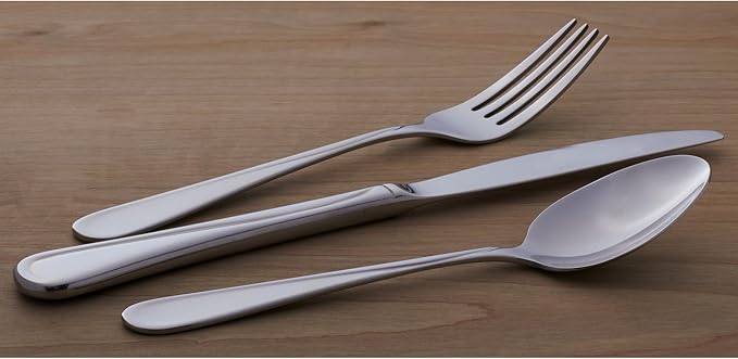 Oneida Flight Dinner Spoons Silverware Set for 4, Flatware | 18/0 stainless steel, mirror finish | dishwasher safe | great for soup or everyday dining, cutlery set