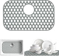 Silicone Kitchen Sink Protectors Mats - 12" 13" 14" 16" 18" 19" 21" 22" 24" 25" 26" 28" 30", Heat Resistant, Machine-wash(22”x13”, Rear Drain)