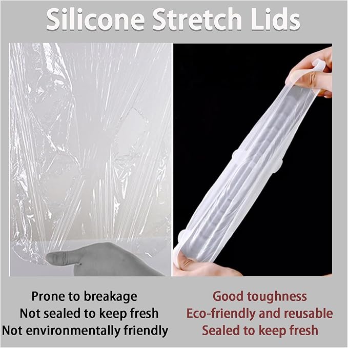 Silicone Stretch Lids, 6 Pcs, 4.53in | Reusable and Durable, Silicone Container Covers, Food Storage, Expandable Bowl Covers, Dishwasher & Freezer Safe