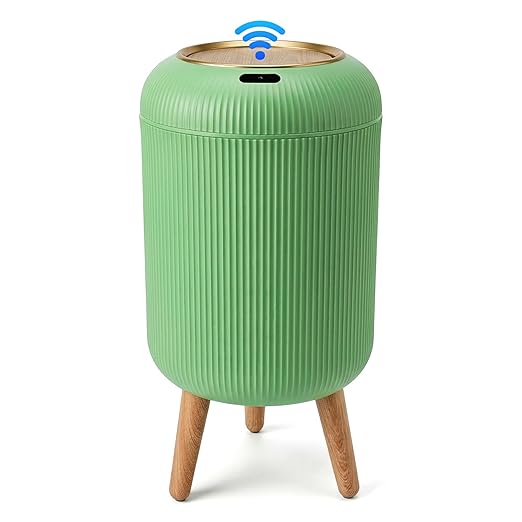 Pukomc Smart Sensor Wastebasket, Convenient and Hygienic Easy to Use | Technology Sensor Waterproof Wastebasket Plastic Trash Can for Kitchen, Bathroom, Bedroom, Living Room, Office and Outdoor