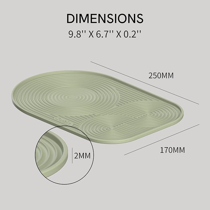 OutIn Silicone Coffee Mat, Foldable & Waterproof | Drip Tray Mat for Espresso Machines and Portable Coffee Makers, 9.8" x 6.7" (Green)