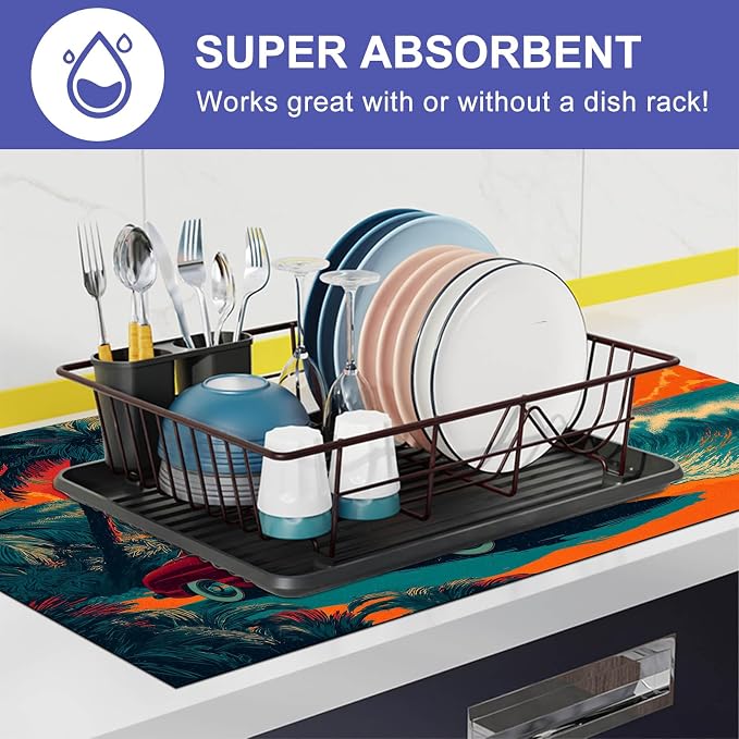 HOMETITUTE Summer Stove Top Cover 28x20 Tropical Sunset Beach Heat Resistant