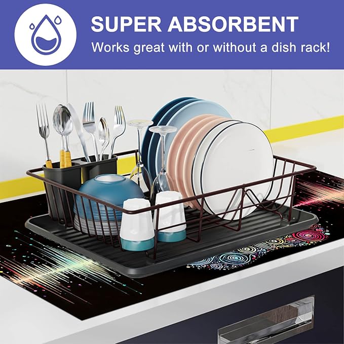 HOMETITUTE Colorful Paw Print Stove Top Cover 28x20 Heat Resistant Mat