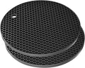 Silicone Non-Slip, Heat Resistant & Water-Trapping Trivet Mats for Water Glasses & Teacup & Coffee Cup & Dishes & Cookware, Multipurpose Kitchen Table Coaster, 5.5-Inch, 2 Pcs, Black