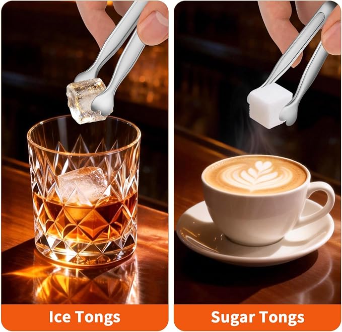 6 Pcs Mini Serving Tongs, 4.3 Inch Heart-Shaped Small Ice Tongs, Food Grade Stainless Steel Silver Tongs for Sugar Cube, Appetizers, Dessert, Tea Party, Home Kitchen, Coffee Bars, Dishwasher Safe