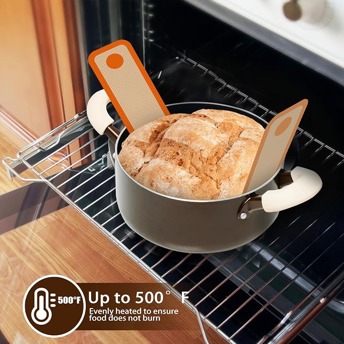 Silicone Bread Sling, Sourdough Transfer, Nonstick, 2 Pack Oval and Round | Easy Cleanup & Reusable Baking Mats, Sour Dough Tools & Supplies for Dutch Oven, Orange