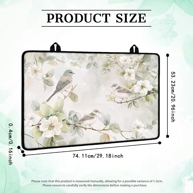 Bird Flower Stove Top Covers for Electric Stove, Fashion Cute Stove Top Cover Protector, Heat Resistant Silicone Stove Mat, Wear Resistant Range Ceramic Gas Burners Mat