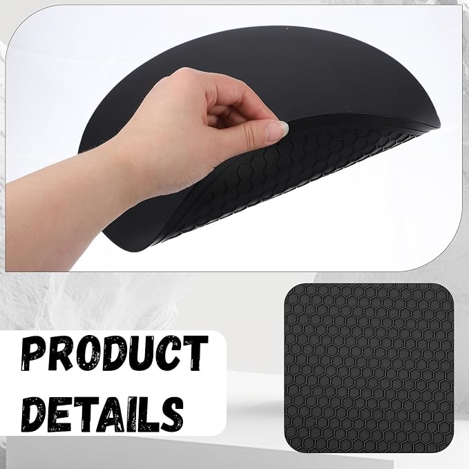 Silicone Microwave Mat, 11.8" x 11.8" Non-Slip Silicone Trivet, Heat Resistant Multifunctional Mat for Kitchen, Non Stick Turntable Mat, Black 1 Pcs