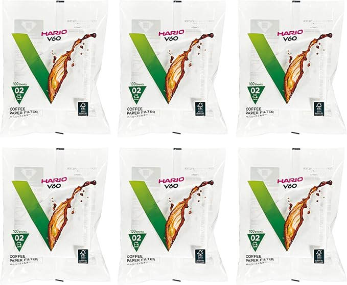 Hario V60 Paper Coffee Filter, Size 02, White, 600ct