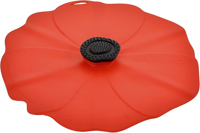 Charles Viancin - Poppy Silicone Lid for Food Storage and Cooking - Airtight Seal on Any Smooth Rim Surface - BPA-Free - Oven, Microwave, Freezer, Stovetop and Dishwasher Safe (11 Inch)