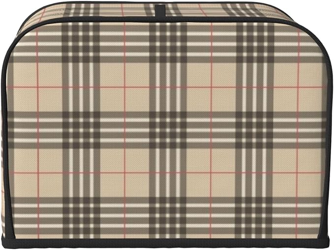 Toaster Cover 4 Slice with Plaid Pattern Dustproof Bread Maker Cover Fingerprint Bakeware Protection Wide Slot Toaster Bag Reusable Kitchen Small Appliance Cover