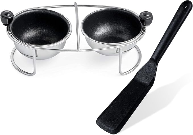 Egg Poacher Insert Stainless Steel Poached Egg Cooker Eggs Poaching Cup PFOA Free Egg Poachers Nonstick, Egg Spatula is Heat Resistant Non-Stick Pancake Spatula