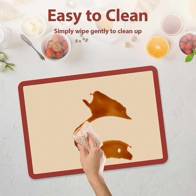 Silicone Baking Mat Set of 6, Nonstick & Reusable | Baking Sheets for Pastries, Macarons, Cookies, Pizza, Heat Resistant Multi Pack Sets for Pastries, Macarons, Cookies, Pizza