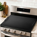 Noodle Board Stove Cover with Handles, Stove Top Covers for Gas Burners and Electric Stove, Wood Stove Cover Board Decorative Serving Tray Kitchen Sink Cover (Black)