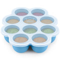 KeaBabies Silicone Food Freezer Trays with Lid, 2oz x 10 Pods (Misty Blue) | Baby Food Storage Containers, Easy Puree Meal Prep, Breast Milk Silicone Freezer Molds, Dishwasher, Microwave Safe, BPA-Free