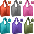 BeeGreen Reusable Shopping Bags Cute Grocery Bag 6 Pack, Reusable Gift Bags Heavy-Duty Foldable Shopping Totes for Supermarket, Work & Travel, Large Washable Polyester Tote Bag with Handles