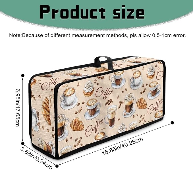 ZDCUSTOM Turkey Print Toaster Cover 2 Slice Coffee Themed Toaster Covers 2 Slice Wide Slot Slim Bread Maker Dust Protector Machine Washable Small Appliance Covers for Kitchen