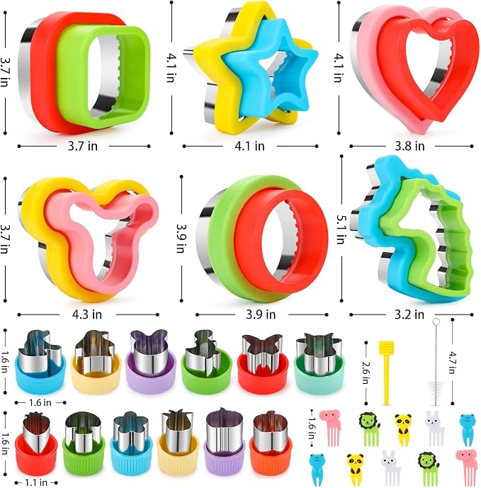 30Pcs Sandwich Cutters for Kids Lunch, Bento Box Accessories for Kids | Sandwich Cutter and Sealer Cookie Cutter Fruit Cutters Shapes Sandwich Maker Bread Decruster Lunch Box Accessories for Kids
