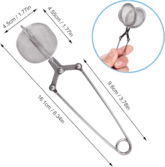 Tea Strainers for Loose Tea, 12 Pack Tea Infuser with Handle Fine Mesh Tea Ball Filter Tea Diffusers Steeper for Loose Leaf Tea, Spices, Seasonings