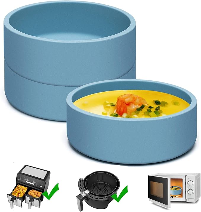 Egg Poacher Set of 3, Silicone Egg Poaching Cups with Lids for Microwave Egg Cooking, Toaster Oven Air Fryer Egg Mold Nonstick Poached Egg Maker