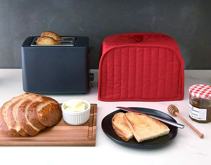 Toaster Appliance Cover Polyester Bread Toaster Cover Bakeware Protector Dust and Fingerprint Protection Four Slices